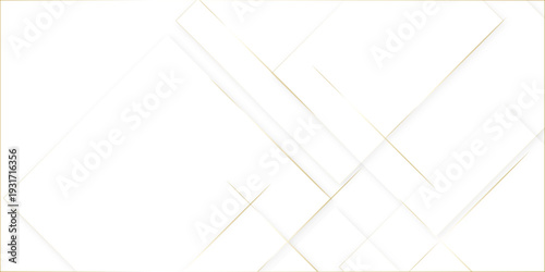 Modern minimal and clean white gold background with realistic line wave geometric circle shape, abstract white and gold colors with lines pattern texture computer geometric digital connection design .
