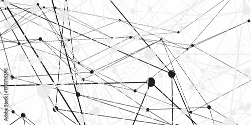 Abstract connecting dots and lines with geometric background. Geometric plexus structure cybernetic concept. Internet connection network digital technology with connecting points Represent network.