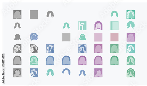 Minimalist Fingerprint Logo Templates Monoline Biometric Identity Branding Vector Set