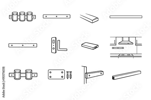 Strip refined attachment modern icon vector length spice rack design outline linear