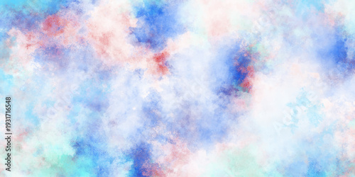 Abstract pink and blue grunge texture painted with watercolor stains. Closeup pink textured grunge background. beautiful and colorful watercolor for wallpaper, banners, design, rainbow color texture.