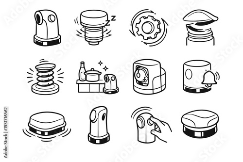 Refined neat vector rotation icons opener kitchen cordless icon calm form comfort