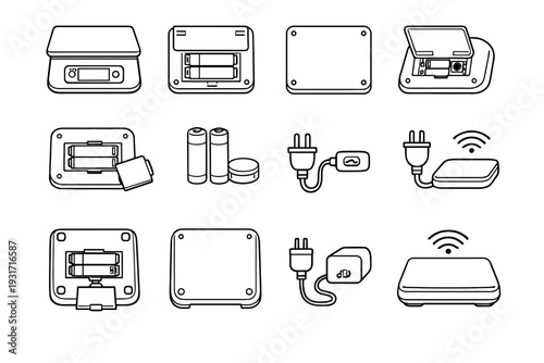 Power cover vector digital icon icons back outline scale neat battery refined