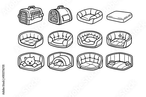Icons neat vector cushioned padding icon pet carrier tidy proportions travel interior