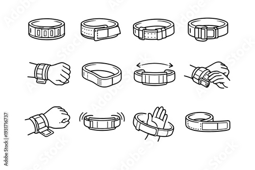 Geometry section icons vector refined icon appearance wristband magnetic fastening design