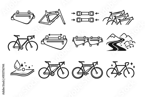 Modern use bike icon vector frame fit refined adaptability bag geometry