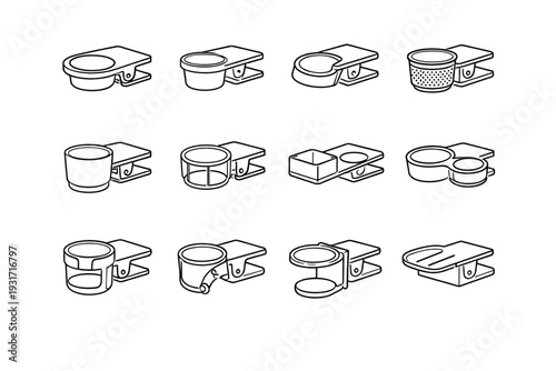 Icon holder vector tidy icons clip look clean desk neat matte style