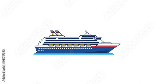 Cruise ship illustration showcasing ocean travel and maritime exploration for vacation