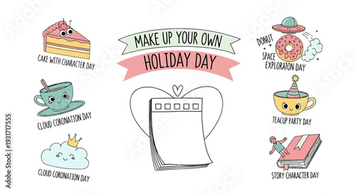Hand Drawn Holiday Recipes and Treats Illustration.