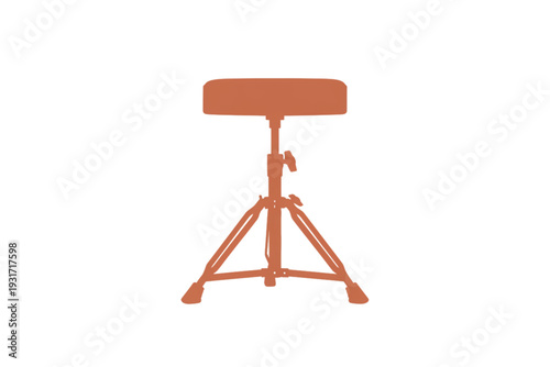 Drum stool in the spotlight: An isolated drum stool stands ready to support a musician's passion, its simple design and robust structure highlighting the focus on musical performance.