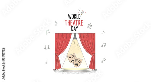 Theatre Day Celebration with Red Curtains.