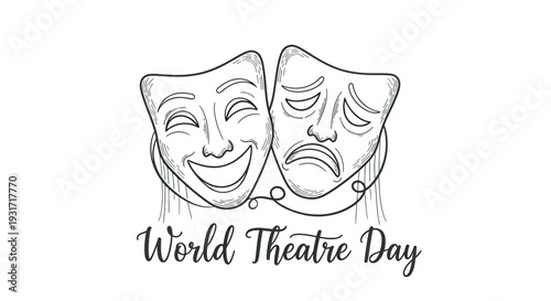 Theatre Masks for Comedy and Tragedy.