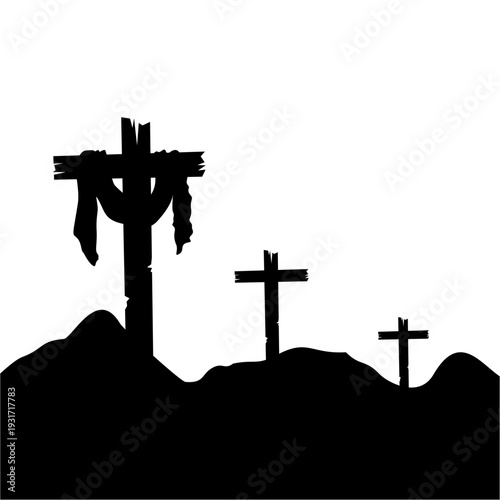 Good Friday Cross Silhouette