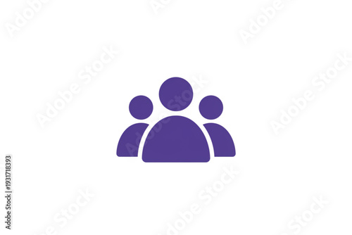 Digital Symbol of a Small Group: Simple and clean purple icon representing unity, collaboration, and a sense of community. This graphic suggests connection, support, and working as a unit. 