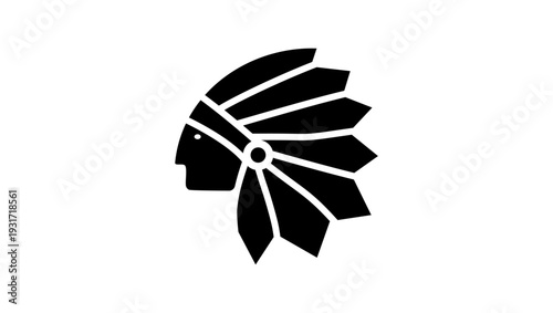 Native American symbol, black isolated silhouette
