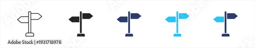 Direction Sign set illustration multiple style collection