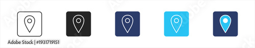 Location Pin set illustration multiple style collection