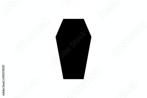Somber Repose: A stark, minimalist silhouette of a coffin, representing finality and the solemnity of life's conclusion.