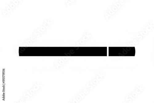 Minimalist Horizontal Bar: A sleek, horizontal black bar with a slight thickness, symbolizing progress or loading, set against a pristine backdrop.