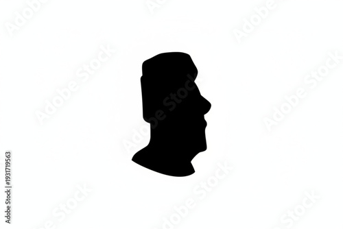 Iconic Easter Island Statue: A minimalist representation of a monumental stone statue on Easter Island, a powerful symbol of ancient culture, history, and human ingenuity.