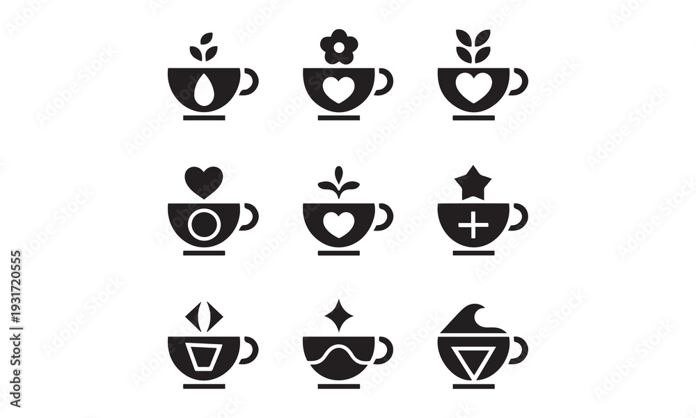 Obraz premium coffee cup icon set