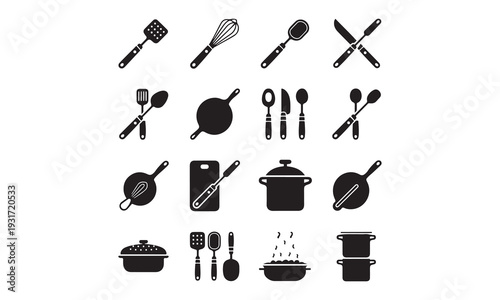 set of kitchen utensils