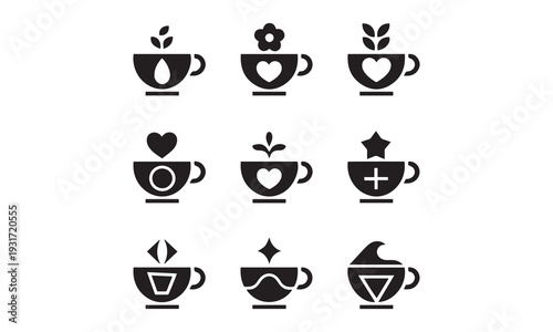 coffee cup icon set