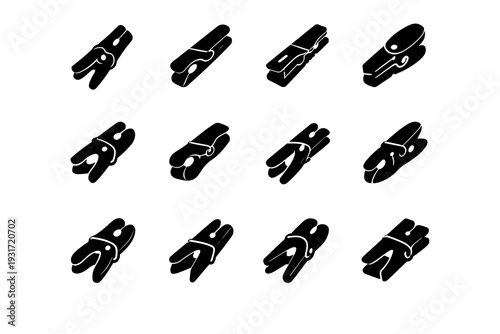 Generation image simple plastic design peg utility tool icon vector laundry filled