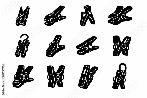 Weatherproof simple generation outdoor icon tool peg utility balcony image laundry black