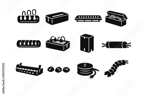 Cable item power simple image vector workspace silhouette tray icon management generation