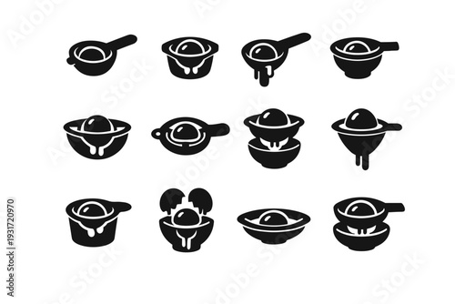 Food icon divider silhouette egg vector separator prep utensil icons cooking kitchen