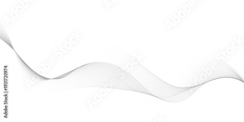 Abstract wave blend lines on transparent background. Design for banner, wallpaper, background and many more. Undulate Grey Wave Swirl, frequency sound wave, twisted curve lines with blend effect.