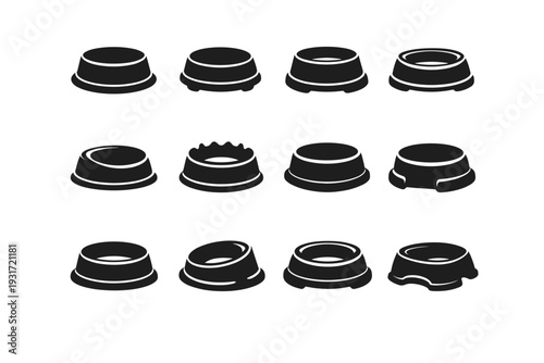 Image generation bowl pet feeder icon solid vector simple form filled dish