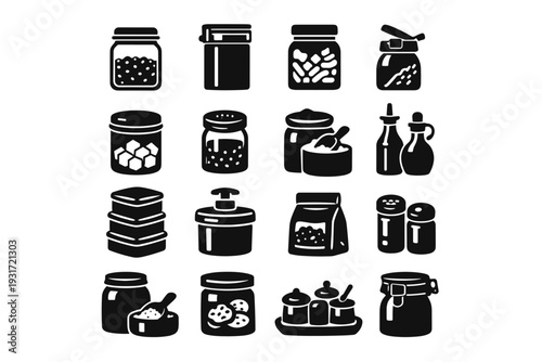 Pantry routine geometry vector workflow cooking generation simple clean organization icon image