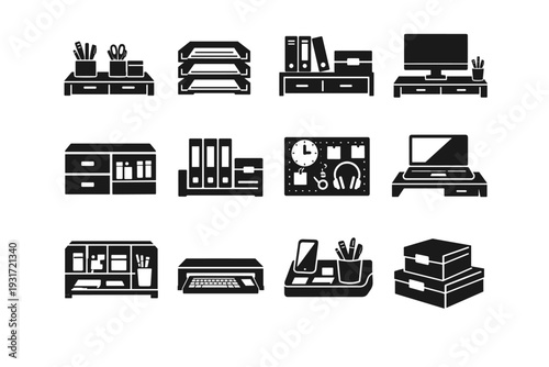 Icon workspace helper productivity image daily support simple workflow vector office generation