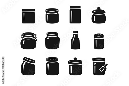Kitchen canister aesthetic simple icon vector jar icons modern minimalist geometric