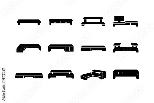 Icon aesthetic desktop simple image platform design shelf office pure generation vector