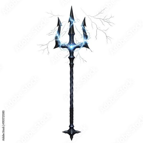 Fantasy trident with lightning