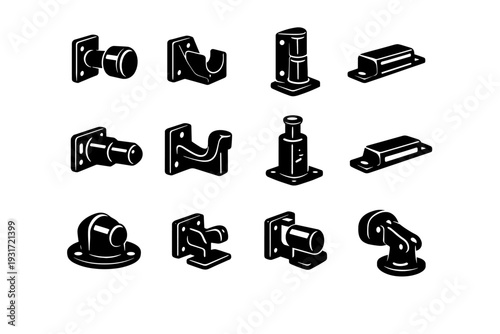 Retainer simple vector generation icon solution mounting image side holder door functional