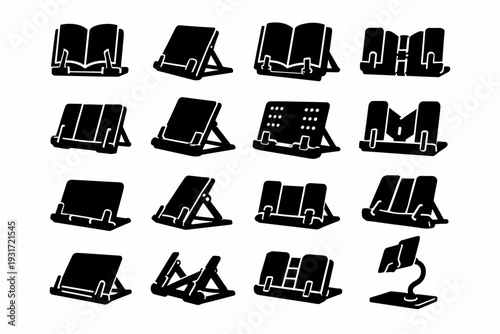 Compact simple generation silhouette image vector support holder geometry solid icon rest