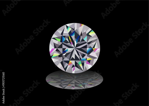 A brilliant, round-cut diamond showing strong fire and scintillation against a dark background.