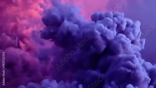 Mystical purple colored gaseous mass with pink background, a mesmerizing blend of textures and gradients ideal for imaginative visuals