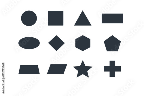 Vector star circle icon primitive triangle generation image square simple cross parallelogram