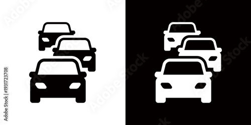 Car jam icon, transportation, traffic icon