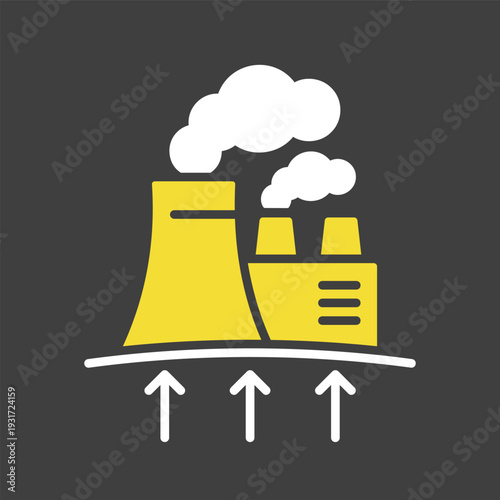 Geothermal power plant outline vector icon