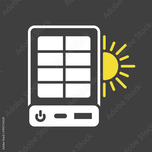 Portable solar power bank outline vector icon