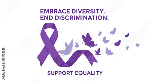 Purple Ribbon Symbolizing Equality and Support.