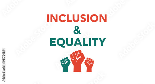 Inclusion and Equality Concept with Raised Fists Symbolizing Unity.