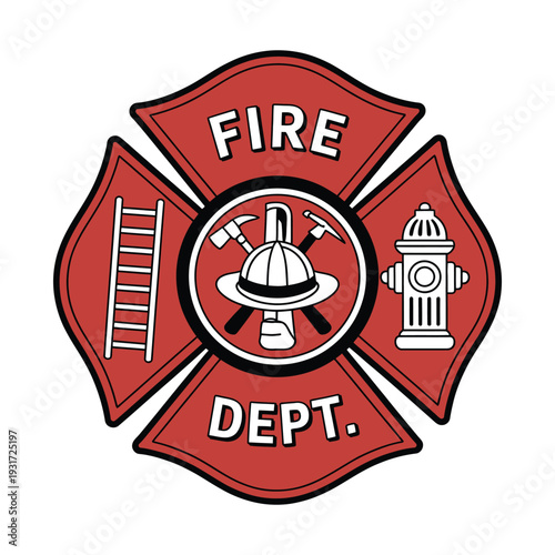 Firefighter logo. vector