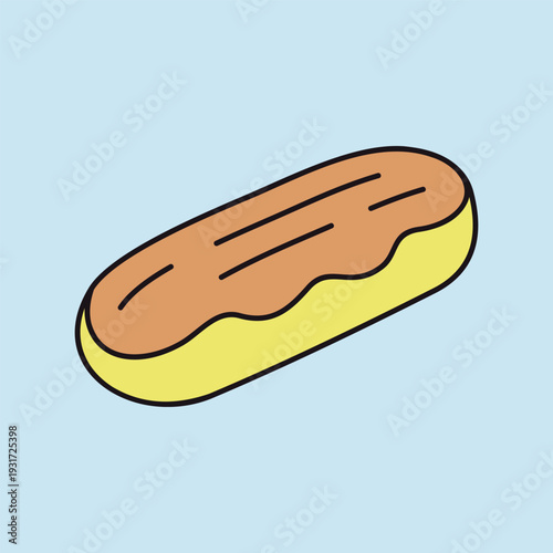 Classic French Eclair Pastry Icon